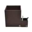 Collection Armand Dark Chocolate Leather Wastepaper Basket - Size Medium -  20,00cm x  20,00cm x  23,50cm - Weight : 950 Gr - Gordon & Gaia product image