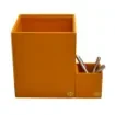 Collection Armand Orange Leather Wastepaper Basket - Size Medium -  20,00cm x  20,00cm x  23,50cm - Weight : 950 Gr - Gordon & Gaia product image
