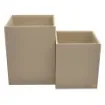 Collection Armand Beige Leather Wastepaper Basket - Size Large -  23,00cm x  23,00cm x  30,50cm - Weight : 1370 Gr - Gordon & Gaia product image