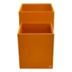 Collection Armand Orange Leather Wastepaper Basket - Size Large -  23,00cm x  23,00cm x  30,50cm - Weight : 1370 Gr - Gordon & Gaia product image