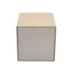 Collection Armand Beige Leather Wastepaper Basket - Size Medium -  20,00cm x  20,00cm x  23,50cm - Weight : 950 Gr - Gordon & Gaia product image