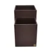 Collection Armand Dark Chocolate Leather Wastepaper Basket - Size Large -  23,00cm x  23,00cm x  30,50cm - Weight : 1370 Gr - Gordon & Gaia product image