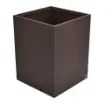 Collection Armand Dark Chocolate Leather Wastepaper Basket - Size Large -  23,00cm x  23,00cm x  30,50cm - Weight : 1370 Gr - Gordon & Gaia product image