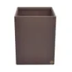 Collection Armand Taupe Gray Leather Wastepaper Basket - Size Large -  23,00cm x  23,00cm x  30,50cm - Weight : 1370 Gr - Gordon & Gaia product image