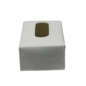 Collection Paul - White Leather Cover For Rectrangular Tissue Box -  23,5cm x  12,5cm x  7,5cm - Weight : 290 Gr - Gordon & Gaia product image