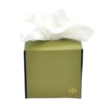 Collection Paul - Jungle Leather Cover For Square Tissue Box -  13cm x  13cm x  12cm - Weight : 240 Gr - Gordon & Gaia product image