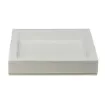 Collection Colette Square  Rigid Pin Tray Covered In White Grained Leather - Small Size - 18cm x  18cm x  3,5cm - Frame 1.5cm - Weight : 450 Gr - Gordon & Gaia product image