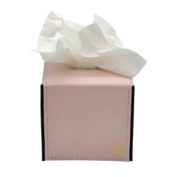 Collection Paul - Rose Leather Cover For Square Tissue Box -  13cm x  13cm x  12cm - Weight : 240 Gr - Gordon & Gaia product image