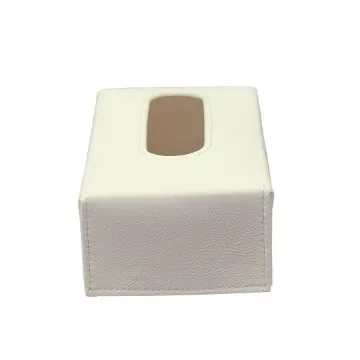 Collection Paul - Meringue Leather Cover For Rectrangular Tissue Box -  23,5cm x  12,5cm x  7,5cm - Weight : 290 Gr - Gordon & Gaia product image