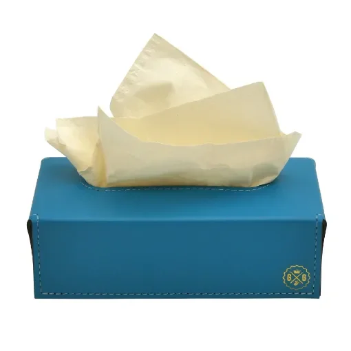 Collection Paul - Lagoon Leather Cover For Rectrangular Tissue Box -  23,5cm x  12,5cm x  7,5cm - Weight : 290 Gr - Gordon & Gaia product image