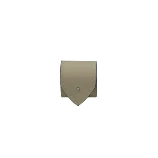 Collection Nadine - Beige Leather Napkin Ring With Button Closure - Per Pair - Gordon & Gaia product image