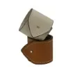 Collection Nadine - Beige Leather Napkin Ring With Button Closure - Per Pair - Gordon & Gaia product image