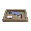 Collection Marius Square Leather Tray Color Greige - Small Size -  30cm x  30cm x  3,5cm - Frame 2.5cm - Weight : 1110 Gr - Gordon & Gaia product image