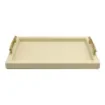 Collection Madeline Rectangular Tray With Golden Brass Handles - Covered In Meringue Grained Leather - Small Size - 45cm x  30cm x  3,5cm - Frame 2.5cm - Weight : 1800 Gr - Gordon & Gaia product image