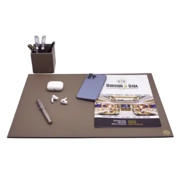 Collection Armand - Taupe Gray Leather Desk Pad - Size S -   50,0cm x  35,0cm - Weight : 410 Gr - Gordon & Gaia product image