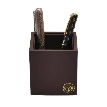 Collection Armand Dark Chocolate Leather Pencil Holder -   8,50cm x  8,50cm x  9,50cm - Weight : 150 Gr - Gordon & Gaia product image