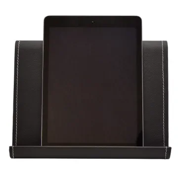 Collection Eugene Ipad Holder Full Covered In Black Ebony Leather-  26,00cm x  16,00cm x  17,00cm - Weight : 400 Gr - Gordon & Gaia product image