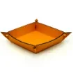Collection Arthur - Orange Leather Valet Tray With Eyelets - Size Medium -  18,00cm x  18,00cm x  4,50cm - Weight : 200 Gr - Gordon & Gaia product image