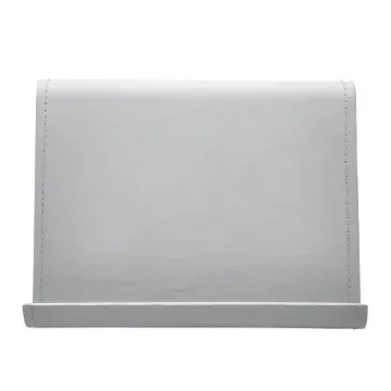 Collection Eugene Ipad Holder Full Covered In Pearl Grey Leather-  26,00cm x  16,00cm x  17,00cm - Weight : 400 Gr - Gordon & Gaia product image