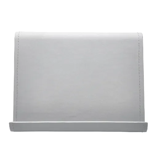 Collection Eugene Ipad Holder Full Covered In Pearl Grey Leather-  26,00cm x  16,00cm x  17,00cm - Weight : 400 Gr - Gordon & Gaia product image