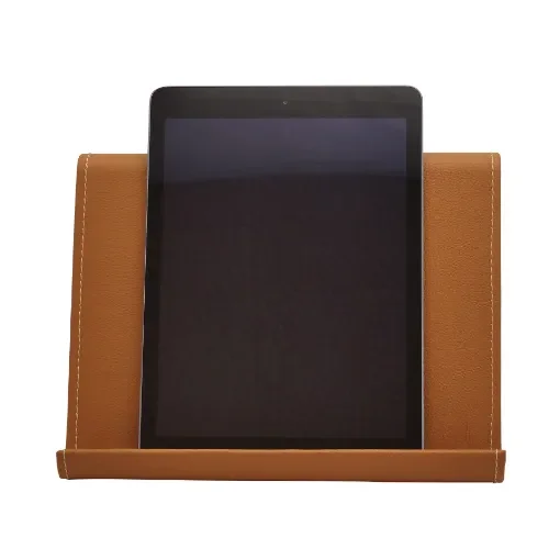 Collection Eugene Ipad Holder Full Covered In Cinnamon Leather-  26,00cm x  16,00cm x  17,00cm - Weight : 400 Gr - Gordon & Gaia product image