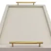 Collection Madeline Rectangular Tray With Golden Brass Handles - Covered In Gregale Grained Leather - Small Size - 60cm x  40cm x  3,5cm - Frame 2.5cm - Weight : 2750 Gr - Gordon & Gaia product image