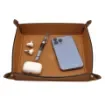 Collection Arthur - Cinnamon Leather Valet Tray With Eyelets - Size Large -  22,00cm x  22,00cm x  4,50cm - Weight : 260 Gr - Gordon & Gaia product image