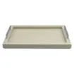Collection Louis Rectangular Tray With Hexagonal Chrome Handles - Covered In Gregal Grained Leather - Medium Size - 45cm x  30cm x  3,5cm - Frame 2.5cm - Weight : 1800 Gr - Gordon & Gaia product image