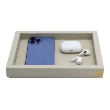 Collection Colette Rectangular  Rigid Pin Tray Covered In Gregale Grained Leather - Small Size -   25cm x  20cm x  3,5cm - Frame 1.5cm - Weight : 700 Gr - Gordon & Gaia product image