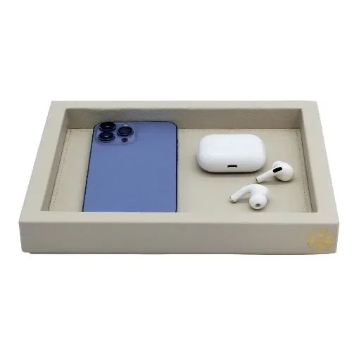 Collection Colette Rectangular  Rigid Pin Tray Covered In Gregale Grained Leather - Small Size -   25cm x  20cm x  3,5cm - Frame 1.5cm - Weight : 700 Gr - Gordon & Gaia product image