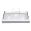Collection Louis Rectangular Tray With Hexagonal Chrome Handles - Covered In White Grained Leather - Small Size - 30cm x  20cm x  3,5cm - Frame 2.5cm - Weight : 950 Gr - Gordon & Gaia product image