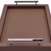Collection Louis Rectangular Tray With Hexagonal Chrome Handles - Covered In Brown Grained Leather - Medium Size - 45cm x  30cm x  3,5cm - Frame 2.5cm - Weight : 1800 Gr - Gordon & Gaia product image