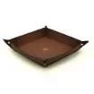 Collection Arthur - Dark Brown Leather Valet Tray With Eyelets - Size Medium -  18,00cm x  18,00cm x  4,50cm - Weight : 200 Gr - Gordon & Gaia product image