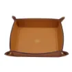 Collection Arthur - Cinnamon Leather Valet Tray With Eyelets - Size Medium -  18,00cm x  18,00cm x  4,50cm - Weight : 200 Gr - Gordon & Gaia product image