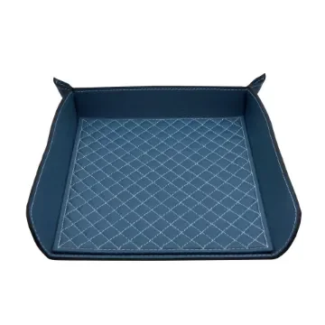 Collection Armand Ocean Blue Leather Letter Tray A4 With Diamond Stitching Interior -   33,0cm x  24,0cm x  5,0cm - Weight : 400 Gr - Gordon & Gaia product image