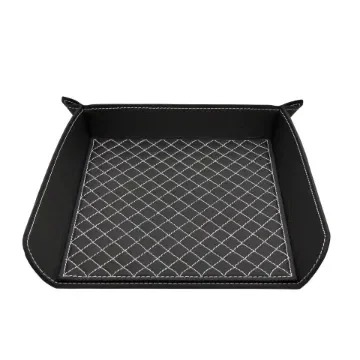 Collection Armand Black Ebony Leather Letter Tray A4 With Diamond Stitching Interior -   33,0cm x  24,0cm x  5,0cm - Weight : 400 Gr - Gordon & Gaia product image