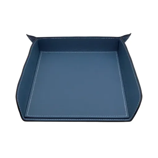 Collection Armand Ocean Blue Leather Letter Tray A4 -   33,0cm x  24,0cm x  5,0cm - Weight : 400 Gr - Gordon & Gaia product image
