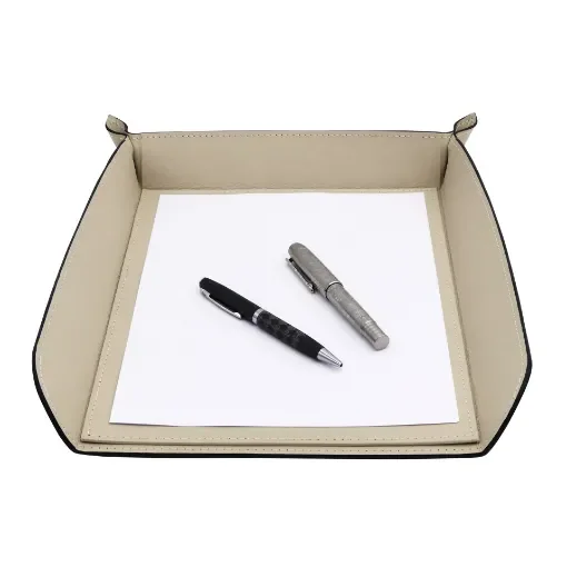 Collection Armand Beige Leather Letter Tray A4 -   33,0cm x  24,0cm x  5,0cm - Weight : 400 Gr - Gordon & Gaia product image