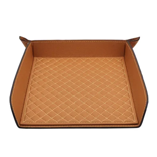 Collection Armand Cinnamon Leather Letter Tray A4 With Diamond Stitching Interior -   33,0cm x  24,0cm x  5,0cm - Weight : 400 Gr - Gordon & Gaia product image