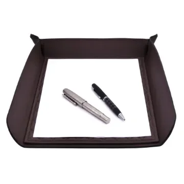 Collection Armand Dark Chocolate Leather Letter Tray A4 With Diamond Stitching Interior -   33,0cm x  24,0cm x  5,0cm - Weight : 400 Gr - Gordon & Gaia product image