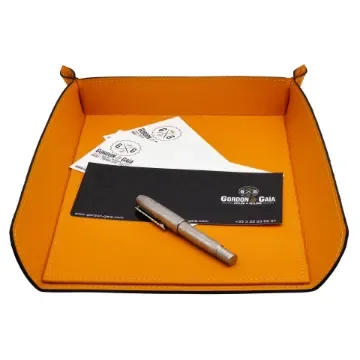 Collection Armand Orange Leather Letter Tray A4 -   33,0cm x  24,0cm x  5,0cm - Weight : 400 Gr - Gordon & Gaia product image