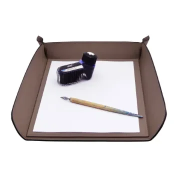 Collection Armand Taupe Gray Leather Letter Tray A4 -   33,0cm x  24,0cm x  5,0cm - Weight : 400 Gr - Gordon & Gaia product image