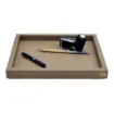 Collection Colette Rectangular  Rigid Pin Tray Covered In Greige Grained Leather - Medium Size -   25cm x  20cm x  3,5cm - Frame 1.5cm - Weight : 880 Gr - Gordon & Gaia product image