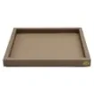 Collection Colette Rectangular  Rigid Pin Tray Covered In Greige Grained Leather - Medium Size -   25cm x  20cm x  3,5cm - Frame 1.5cm - Weight : 880 Gr - Gordon & Gaia product image