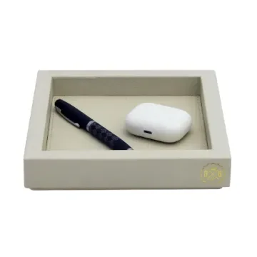 Collection Colette Square  Rigid Pin Tray Covered In Gregale Grained Leather - Small Size -   18cm x  18cm x  3,5cm - Frame 1.5cm - Weight : 450 Gr - Gordon & Gaia product image