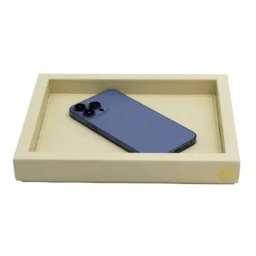 Collection Colette Rectangular  Rigid Pin Tray Covered In Meringue Grained Leather - Small Size -   25cm x  20cm x  3,5cm - Frame 1.5cm - Weight : 700 Gr - Gordon & Gaia product image