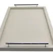 Collection Louis Rectangular Tray With Hexagonal Chrome Handles - Covered In Gregale Grained Leather - Large Size - 60cm x  40cm x  3,5cm - Frame 2.5cm - Weight : 2750 Gr - Gordon & Gaia product image