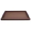Collection Louis Rectangular Tray With Hexagonal Chrome Handles - Covered In Brown Grained Leather - Large Size - 60cm x  40cm x  3,5cm - Frame 2.5cm - Weight : 2750 Gr - Gordon & Gaia product image