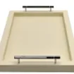 Collection Louis Rectangular Tray With Hexagonal Chrome Handles - Covered In Meringue Grained Leather - Medium Size - 45cm x  30cm x  3,5cm - Frame 2.5cm - Weight : 1800 Gr - Gordon & Gaia product image