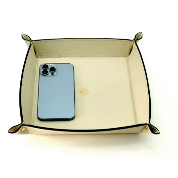 Collection Arthur - Greagale Leather Valet Tray With Eyelets - Size Large -  22,00cm x  22,00cm x  4,50cm - Weight : 260 Gr - Gordon & Gaia product image